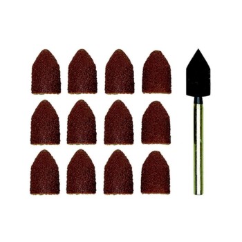 Proxxon Schleifkappe K80/K150, Je 5 Kappen with Träger