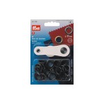 Prym Œillets + disques 11 mm, Noir, 15 pièces