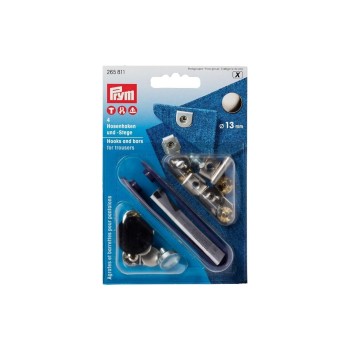 Prym Crochets à pantalon sans couture et barres 13 mm, 4 pièces