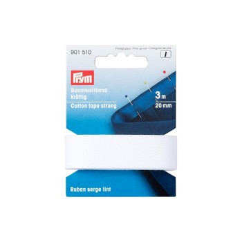 Prym Bande en coton 20 mm, blanc Prym Bande en coton 20 mm, blanc
