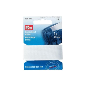Prym Bande élastique vigoureux Blanc, 1 m x 25 mm Prym Bande élastique vigoureux Blanc, 1 m x 25 mm