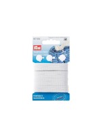 Prym Knopfloch-Elastic Doppelknof, 12 mm, Karte 3 m, Knopf 12 mm, white