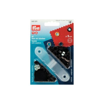 Prym Œillets + rondelles 5 mm, Bruni, 40 pièces