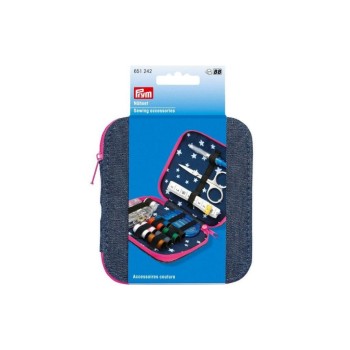 Prym Kit di cucito Boîte de voyage bleu jean/ rose