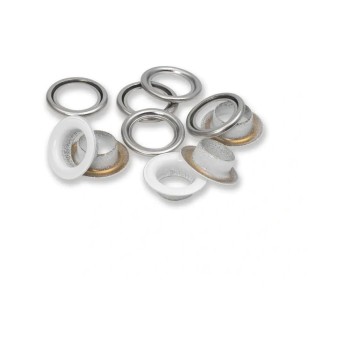 Prym Œillets + disques 11 mm, blanc-argent