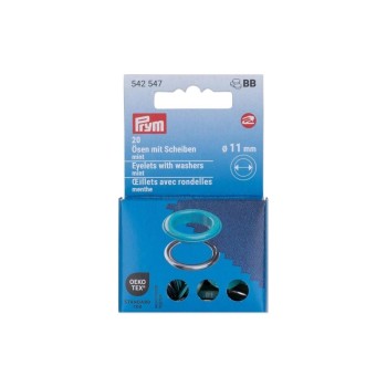 Prym Œillets avec disques 20 pièces, menthe-argent