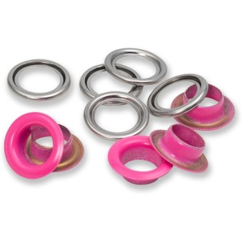 Prym Œillets avec disques 20 pièces, rose-argent