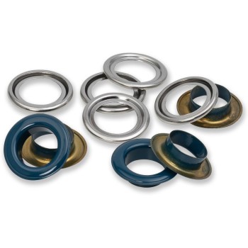 Prym Œillets avec disques 15 pièces, argent marine