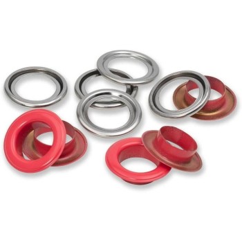 Prym Œillets avec disques 15 pièces, rouge-argent
