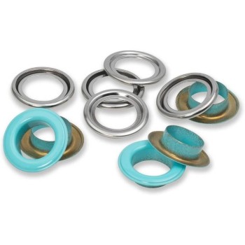 Prym Œillets avec disques 15 pièces, menthe-argent