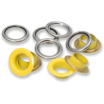 Prym Œillets avec disques 20 pièces, jaune-argent