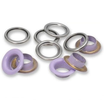 Prym Œillets avec disques 20 pièces, lilas-argent