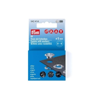 Prym Œillets avec disques 80 pièces, argent