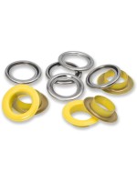 Prym Œillets avec disques 15 pièces, jaune-argent