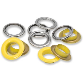 Prym Œillets avec disques 15 pièces, jaune-argent