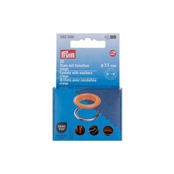 Prym Œillets avec disques 20 pièces, orange-argent