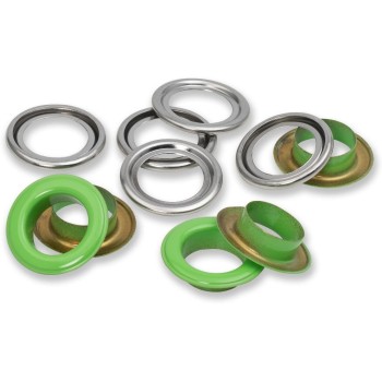 Prym Œillets avec disques 15 pièces, vert clair-argenté