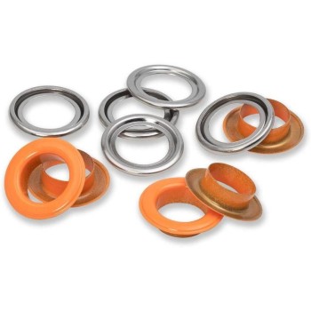 Prym Œillets avec disques 15 pièces, orange-argent