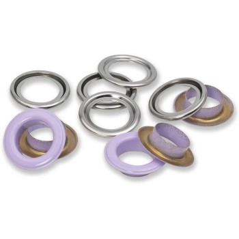 Prym Œillets avec disques 15 pièces, lilas-argent