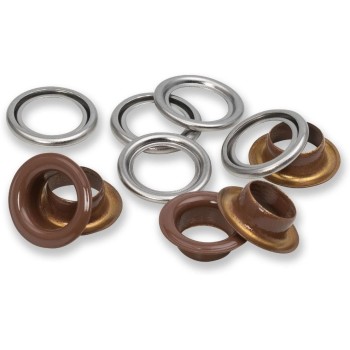 Prym Œillets avec disques 20 pièces, brun foncé-argenté