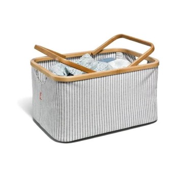 Prym Fold & Store Basket Canvas & Bamboo Prym Fold & Store Basket Canvas & Bamboo