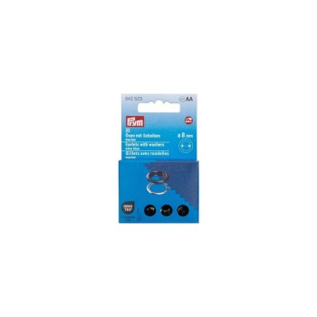 Prym Œillets avec disques, 8 mm marine, argent Prym Œillets avec disques, 8 mm marine, argent