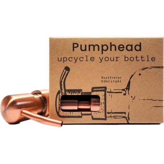 Pumphead Pompe à savon pour bouteilles de boissons en verre Cuivre