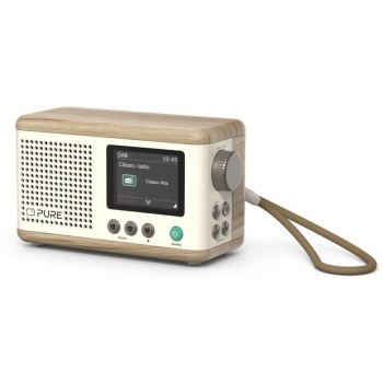 Pure DAB+ Radio Classic Mini, Cotton White/Oak, DAB+, BT5.3, 15h accu Pure DAB+ Radio Classic Mini, Cotton White/Oak, DAB+, BT5.3, 15h accu