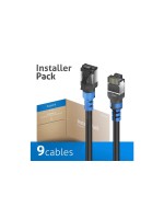 FlexInstall Patchkabel Cat.6A S/FTP 10m, 9, Cat.6A, AWG30, InstallerPack, 9 Stk