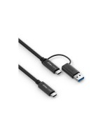 Purelink USB-cable C-C, 1.0m, USB-A Aufsatz, iSerie, 3.2 Gen2.1, 5A, 10G, black 