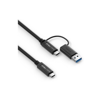 Purelink USB-cable C-C, 1.0m, USB-A Aufsatz, iSerie, 3.2 Gen2.1, 5A, 10G, black 