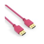 PureInstall, HDMI Kabel, 1.00m rot, Dünnes, High-Speed mit Ethernet HDMI