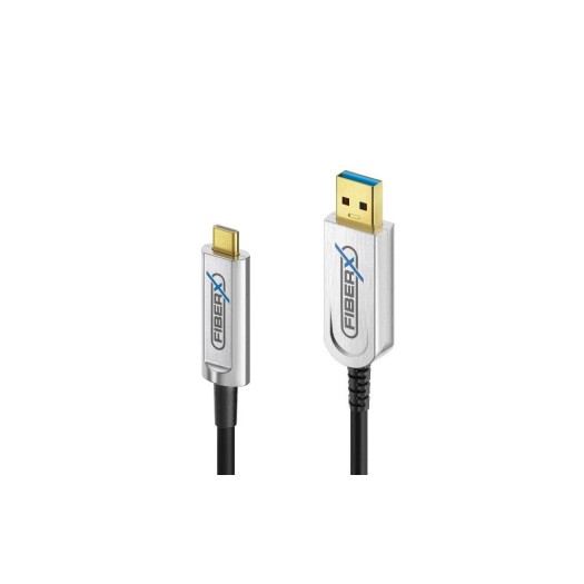 FiberX Câble USB 3.1 Gen2, Fibre, 10Gbps USB A - USB C 20 m