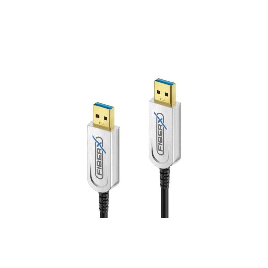 PureLink USB3.1 Gen2 USB-A-A, 50m Schwarz, 10Gbps Glasfaser für Daten,Kupfer für Strom