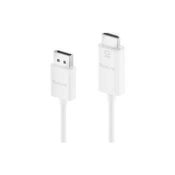 Purelink Displayport auf HDMI cable, 3m, 4K60Hz, iSerie, Farbe: white Purelink Displayport auf HDMI cable, 3m, 4K60Hz, iSerie, Farbe: white