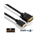 PureInstall, Adaptercâble HDMI/DVI, 0.50m,  1080p, vergoldete Stecker