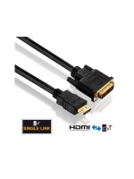 PureInstall, Adaptercâble HDMI/DVI, 0.50m,  1080p, vergoldete Stecker