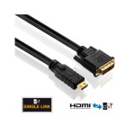 PureInstall, Adaptercâble HDMI/DVI, 10.00m,  1080p, vergoldete Stecker