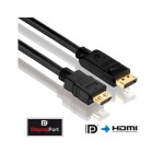 PureInstall, Adaptercâble DP/HDMI, 1.00m, vergoldete Stecker