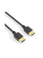 PureInstall, HDMI Kabel, 1.00m schwarz, Dünnes, High-Speed mit Ethernet HDMI