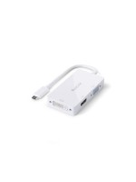 PureLink Premium Multiport Adapter USB-C, Ausgänge: VGA/HDMI/DVI/, 10cm, Weiss