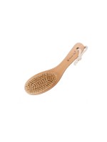 Quick Aid Brosse de massage corporel en poils naturels avec manche avec sacoche