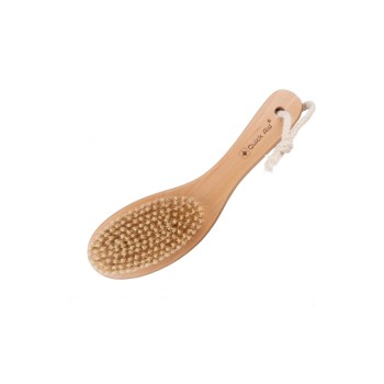 Quick Aid Brosse de massage corporel en poils naturels avec manche avec sacoche