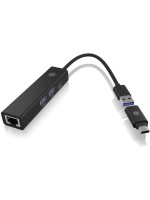 ICY BOX IB-HUB1439-LAN, 3x USB, 1x LAN, Anschluss zum PC USB Type-C und Type-A