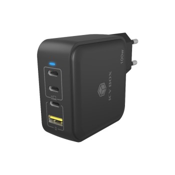 Icy Box Ladegerät IB-PS1040-PD, PD, Gan, 100W, 3x Type-C, 1x Type-A Icy Box Ladegerät IB-PS1040-PD, PD, Gan, 100W, 3x Type-C, 1x Type-A