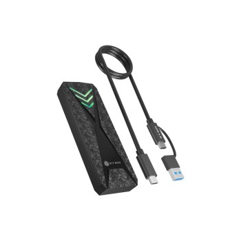 ICY BOX ext. M.2 NVMe Gehäuse, black , USB 3.2 Type-C, M.2 NVMe SSD, RGB