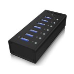 ICY BOX IB-AC618, 7x USB3.0 Hub,, 1x USB Ladeport, 1x USB3.0 Typ Micro-B