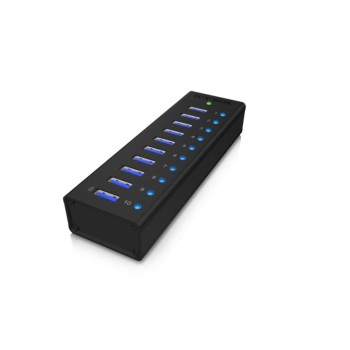 ICY BOX IB-AC6110, 10x USB3.0 Hub,, 1x USB Ladeport, 1x USB3.0 Typ B ICY BOX IB-AC6110, 10x USB3.0 Hub,, 1x USB Ladeport, 1x USB3.0 Typ B