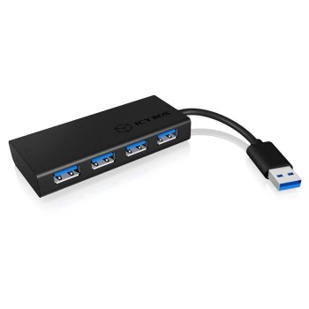 ICY BOX IB-AC6104-B, 4x USB3.0 Hub, black, mit integriertem cable, Plug & Play ICY BOX IB-AC6104-B, 4x USB3.0 Hub, black, mit integriertem cable, Plug & Play