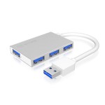 ICY BOX IB-Hub1402, argent, 4x USB3.0 Hub,, bis pour 5 Gbit/s, Plug & Play